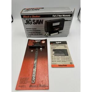 Vintage Black & Decker Jig Saw M47 Series 7548 USA w/ Fence Guide Blades Manual